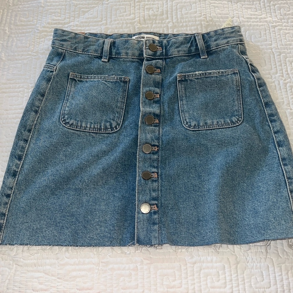Zara Button down Denim mini skirt